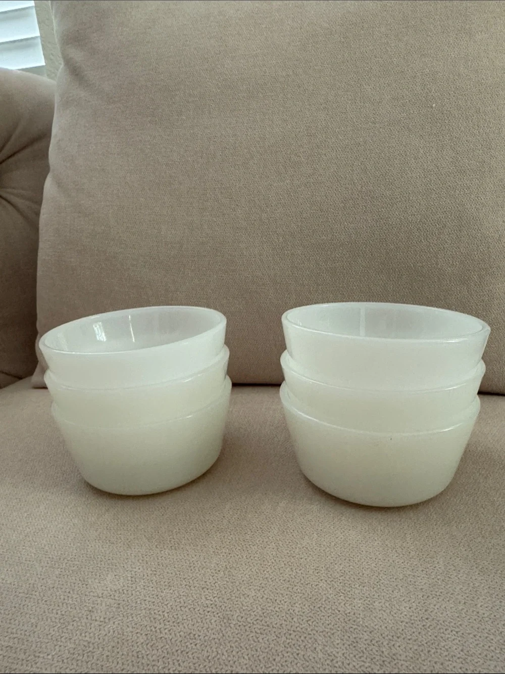 Vintage Fire King Milk Glass Ramekin Custard 5 oz. Bowl Set of 6